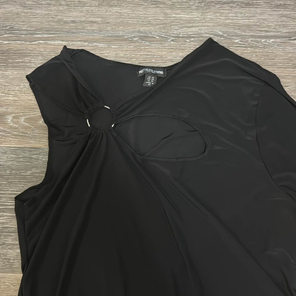 PrettyLittleThing Black One Shoulder Bodysuit - Size 16 - Picture 3 of 6